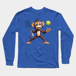 Tennis Monkey Long Sleeve T-Shirt